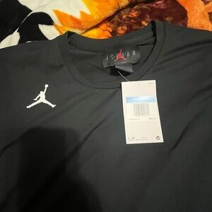Jordan Black Tee with White Logo